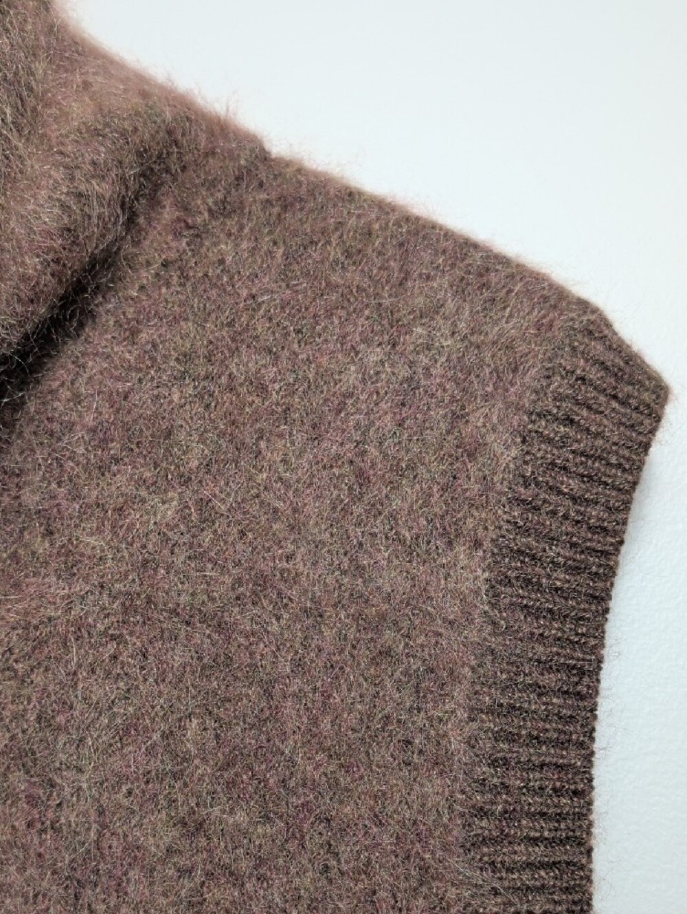 Kerisma Brown Mohair Sleeveless Turtleneck Sweater Vest Fuzzy OS Fall Autumn MED - Picture 8 of 16